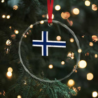 Norway Flag Crystal Glass Ornament Distressed Norwegian Norge Nordic Red White Blue Symbol