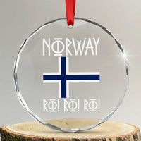 Norway Flag Ro Ro Ro Norse Rune Typography Graphic Crystal Glass Ornament Norge Football Fans Norwegian Pride