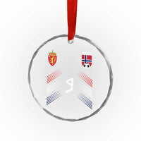 Norway Football Crest Jersey Style Crystal Glass Ornament Number 9 Viking Athletic for Soccer Fan