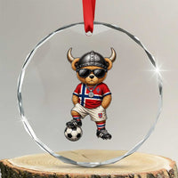 Norway Soccer Fan Crystal Glass Ornament Cool Viking Bear Nordic Football Norwegian Flag