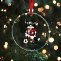 Norway Soccer Fan Crystal Glass Ornament Cute Viking Cat Norwegian Flag Nordic Football Lovers