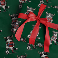 Norway Soccer Fan Wrapping Paper Roll Cute Viking Cat Norwegian Flag Nordic Football Lovers