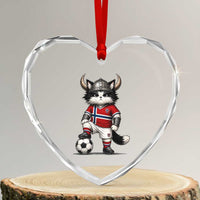 Norway Soccer Fan Heart Crystal Glass Ornament Cute Viking Cat Norwegian Flag Nordic Football Lovers