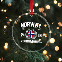 Norway Soccer Football Fan 2026 Norwegian Flag Crystal Glass Ornament
