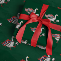 Norway Soccer Goose Wrapping Paper Roll Norwegian Flag Patriotic Football Fan Graphic