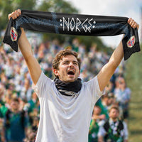 Norwegian Football Custom 2026 Soccer Scarf Norge Viking Ornament Black Color