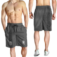 Norwegian Football Personalised Shorts for Men Nordic Celtic Knot Cross Monochrome Scandinavian Design