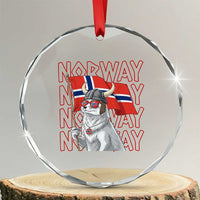 Norwegian Forest Cat Norway Flag Norge Pride Crystal Glass Ornament