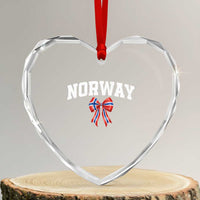 Norwegian Girl Coquette Bow Heart Crystal Glass Ornament Norway Flag Pride Gift