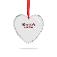 Norwegian Pride Heart Crystal Glass Ornament Norway Soccer Football Supporter Gift