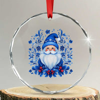 Norwegian Xmas Scandinavian Yule Santa Folk Art Winter Solstice Crystal Glass Ornament TS11
