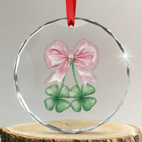 Not Lucky Just Blessed Crystal Glass Ornament Blessed Christian Shamrocks St Patricks Day Coquette - Wonder Print Shop