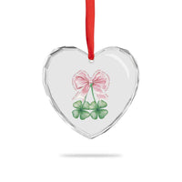 Not Lucky Just Blessed Heart Crystal Glass Ornament Blessed Christian Shamrocks St Patricks Day Coquette - Wonder Print Shop