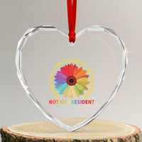 Not My President Not My Voice Not My Values Not My Beliefs Heart Crystal Glass Ornament Multicolored Flowers - Wonder Print Shop