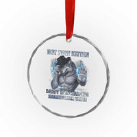 Not Now Kitten Daddy Increasing Shareholder Value Crystal Glass Ornament Funny Wolf Meme