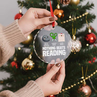 Nothing Beats Reading Crystal Glass Ornament Rock Paper Scissors Read Book Lovers - Wonder Print Shop
