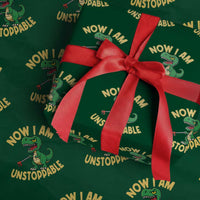 Now I Am Unstoppable Wrapping Paper Roll Funny Dinosaur Lovers - Wonder Print Shop