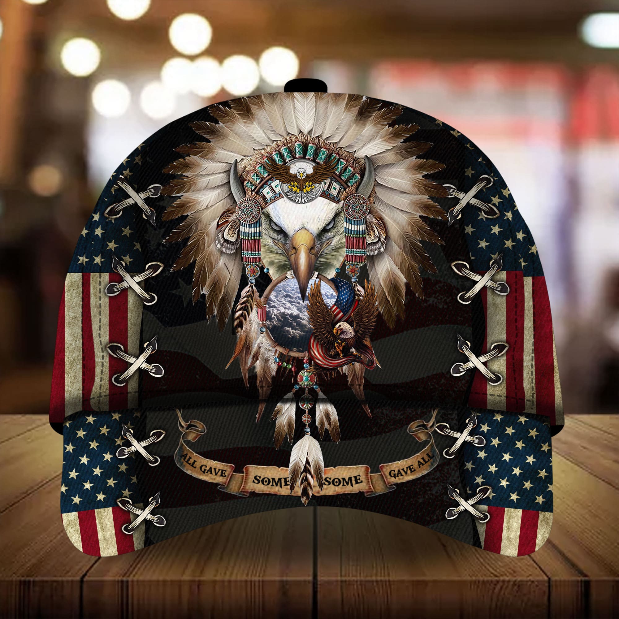 Premium Unique Cap American Flag Veteran Eagle Full Printed 3D Hat