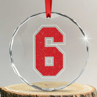 Number 6 Crystal Glass Ornament Fan Varsity Sports Team 67 Jersey Number TS11