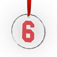 Number 6 Crystal Glass Ornament Fan Varsity Sports Team 67 Jersey Number TS11