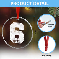 Number 6 Crystal Glass Ornament Matching 67 Meme 6th Birthday 6 Years TS10