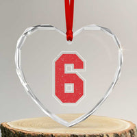 Number 6 Heart Crystal Glass Ornament Fan Varsity Sports Team 67 Jersey Number - Wonder Print Shop