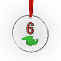 Number 6 Matching 67 Christmas Crystal Glass Ornament Red Plaid Xmas Pajamas Holiday Gen Alpha Slang Meme - Wonder Print Shop