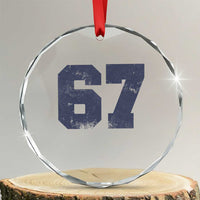 Number 67 Crystal Glass Ornament Numbered Uniform Sports Jersey Team 67th Birthday TS10