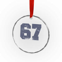 Number 67 Crystal Glass Ornament Numbered Uniform Sports Jersey Team 67th Birthday - Wonder Print Shop