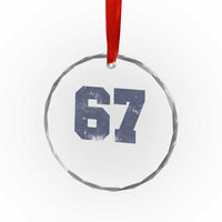 Number 67 Crystal Glass Ornament Numbered Uniform Sports Jersey Team 67th Birthday TS10
