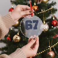 Number 67 Crystal Glass Ornament Numbered Uniform Sports Jersey Team 67th Birthday - Wonder Print Shop