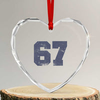 Number 67 Heart Crystal Glass Ornament Numbered Uniform Sports Jersey Team 67th Birthday - Wonder Print Shop
