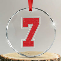 Number 7 Crystal Glass Ornament Fan Varsity Sports Team 67 Jersey Number TS11