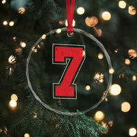 Number 7 Crystal Glass Ornament Fan Varsity Sports Team 67 Jersey Number TS11
