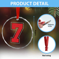 Number 7 Crystal Glass Ornament Fan Varsity Sports Team 67 Jersey Number TS11