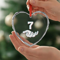 Number 7 Heart Crystal Glass Ornament Matching 67 Meme Costume 7th Birthday 7 Years - Wonder Print Shop