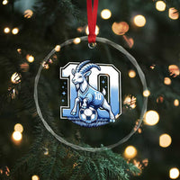 Number Ten The Goat Of Football Fans Crystal Glass Ornament Soccer Lover Gift