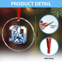 Number Ten The Goat Of Football Fans Crystal Glass Ornament Soccer Lover Gift