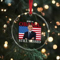 Obama Still Missed Crystal Glass Ornament Patriotic Tribute for June 14 - Wonder Print Shop