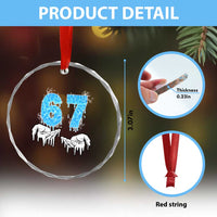 Ocean Water Wave Effect Printed Crystal Glass Ornament Six Seven Meme