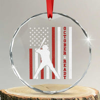 October Ready Crystal Glass Ornament Cool Distressed Philadelphia Baseball Fan US Flag TS10