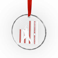 October Ready Crystal Glass Ornament Cool Distressed Philadelphia Baseball Fan US Flag TS10