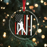 October Ready Crystal Glass Ornament Cool Distressed Philadelphia Baseball Fan US Flag - Wonder Print Shop