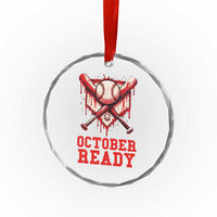 October Ready Crystal Glass Ornament Philadelphia Playoff Baseball Drip Graffiti - Wonder Print Shop