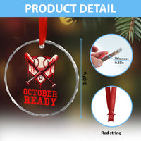 October Ready Crystal Glass Ornament Philadelphia Playoff Baseball Drip Graffiti - Wonder Print Shop