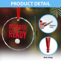 October Ready Crystal Glass Ornament Philadelphia Playoff Baseball Gift Halloween Costume TS10