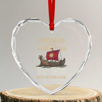 Odysseus Extended World Tour Heart Crystal Glass Ornament Funny Greek Mythology Odyssey History Gift