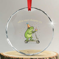 Off To Start Chapter 35 Crystal Glass Ornament Funny Frog Scooter 35th Birthday Gift