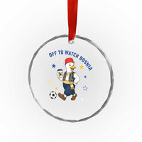 Off To Watch Bosnia Crystal Glass Ornament Funny Goose Fudbal Fan Gift