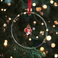 Off to Watch Canada Crystal Glass Ornament Patriotic Canadian Beaver Football Fan Gift